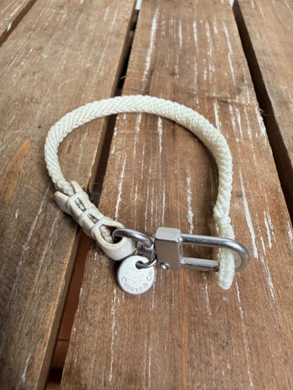 Caputo & Co. White Braided Cord Craftman Bracelet